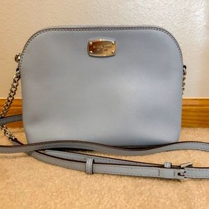 Michael Kors Cindy Large Dome Crossbody Bag in Dusty Blue- great condition